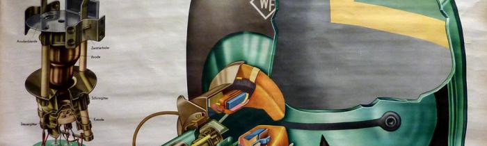 Poster representing a CRT in the video lab of the HKB.  Photo: PACKED vzw.