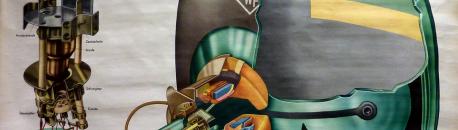 Poster representing a CRT in the video lab of the HKB.  Photo: PACKED vzw.