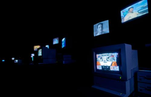 Installation view of 'Zapping Zone' by Chris Marker (Proposals for an imaginary television, 1990-1994. Credits: Centre Pompidou.