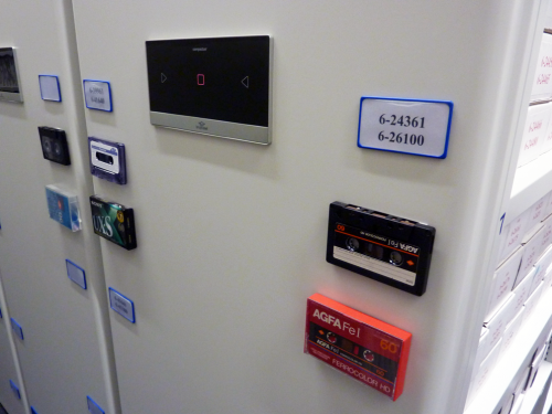 Storage shelves for audio cassettes at the Austrian Mediathek. Photo: PACKED vzw.