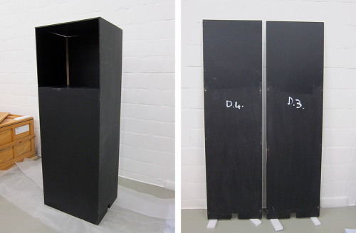 Parts of the pedestals used for the &quot;Initiatief '86&quot; exhibition. Picture: S.M.A.K.